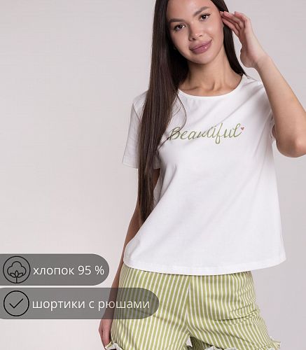 Пижама женская (фуфайка, шорты) 5096/42