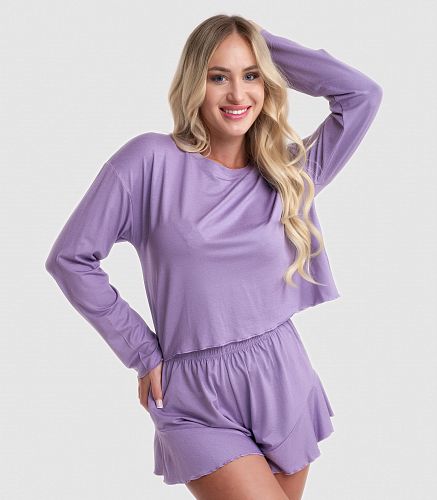 Пижама женская (фуфайка, шорты) 5096/37