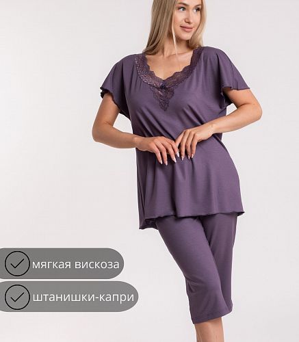 Пижама женская (фуфайка, капри) 5117/18