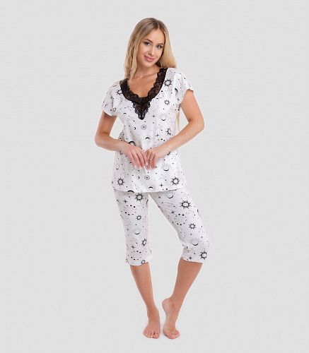 Пижама женская (фуфайка, капри) 5117/14