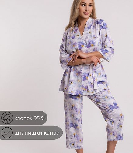 Комплект для дома женский (жакет, капри) 6714/11