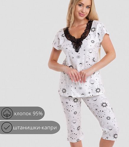 Пижама женская (фуфайка, капри) 5117/14